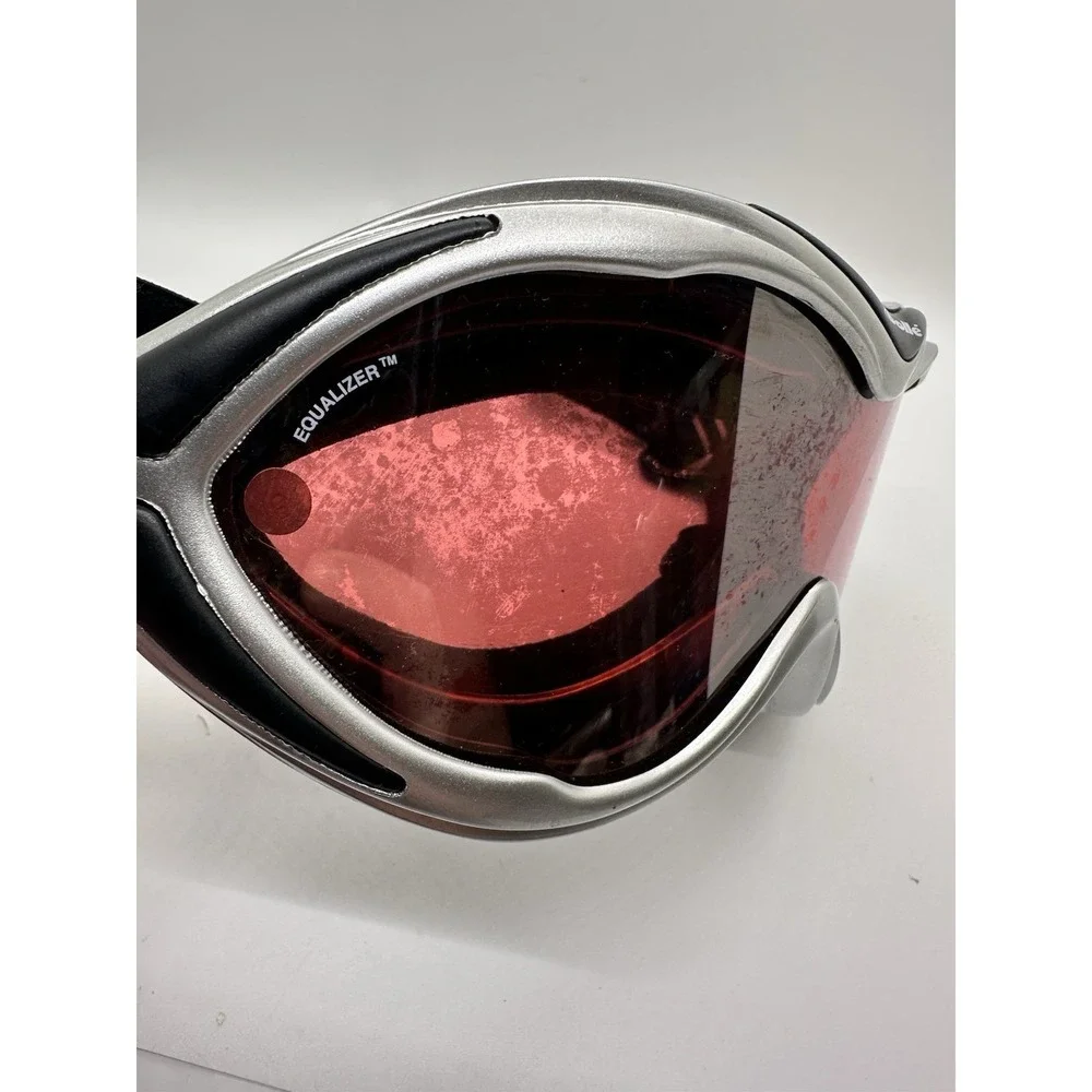 Bolle Ski Snowboard Goggles Silver Black‎ Strap AS IS Lens Damage